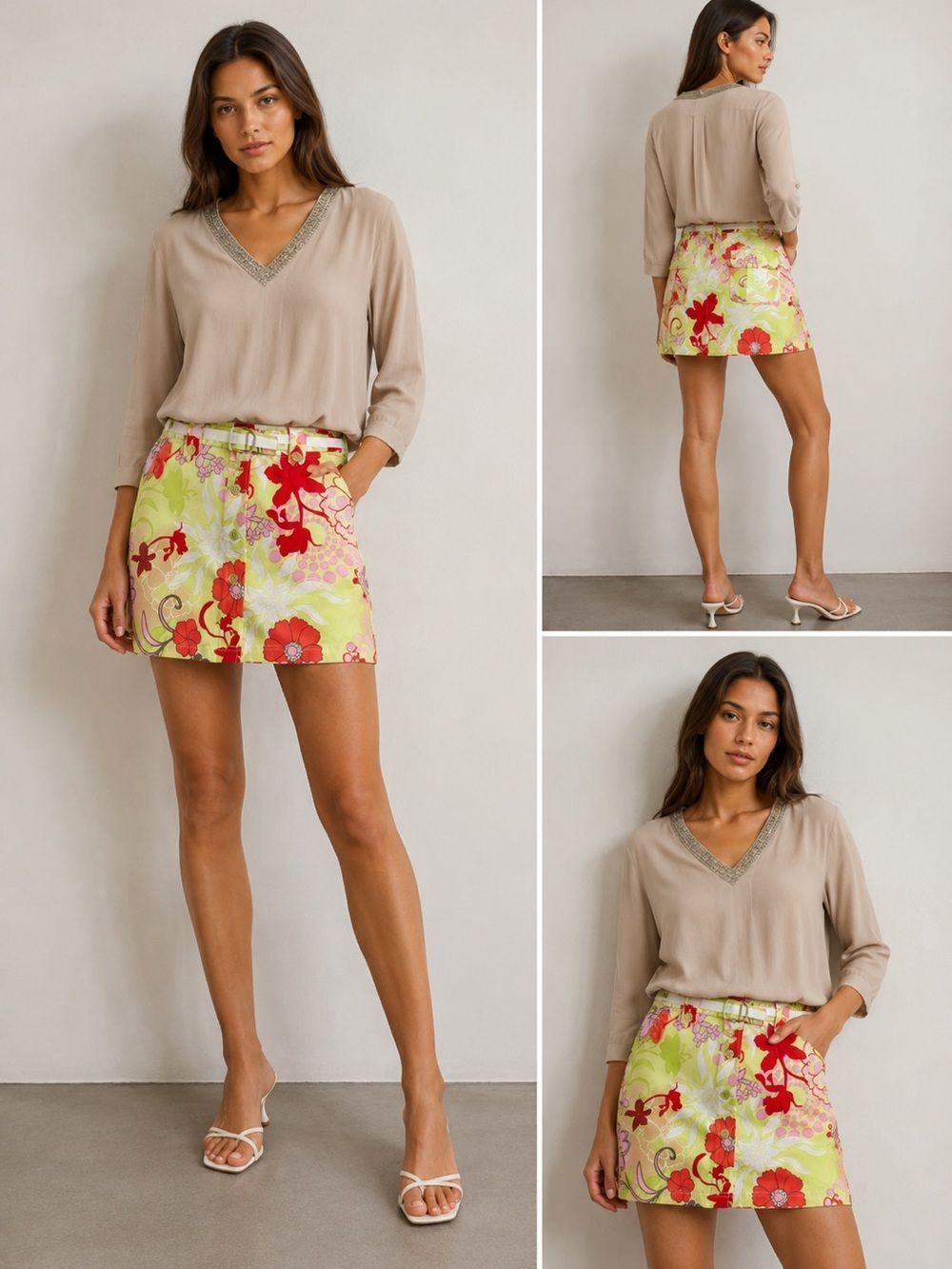 CasaBlanca Mini Skirt Floral print Size S